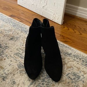 Black velvet booties